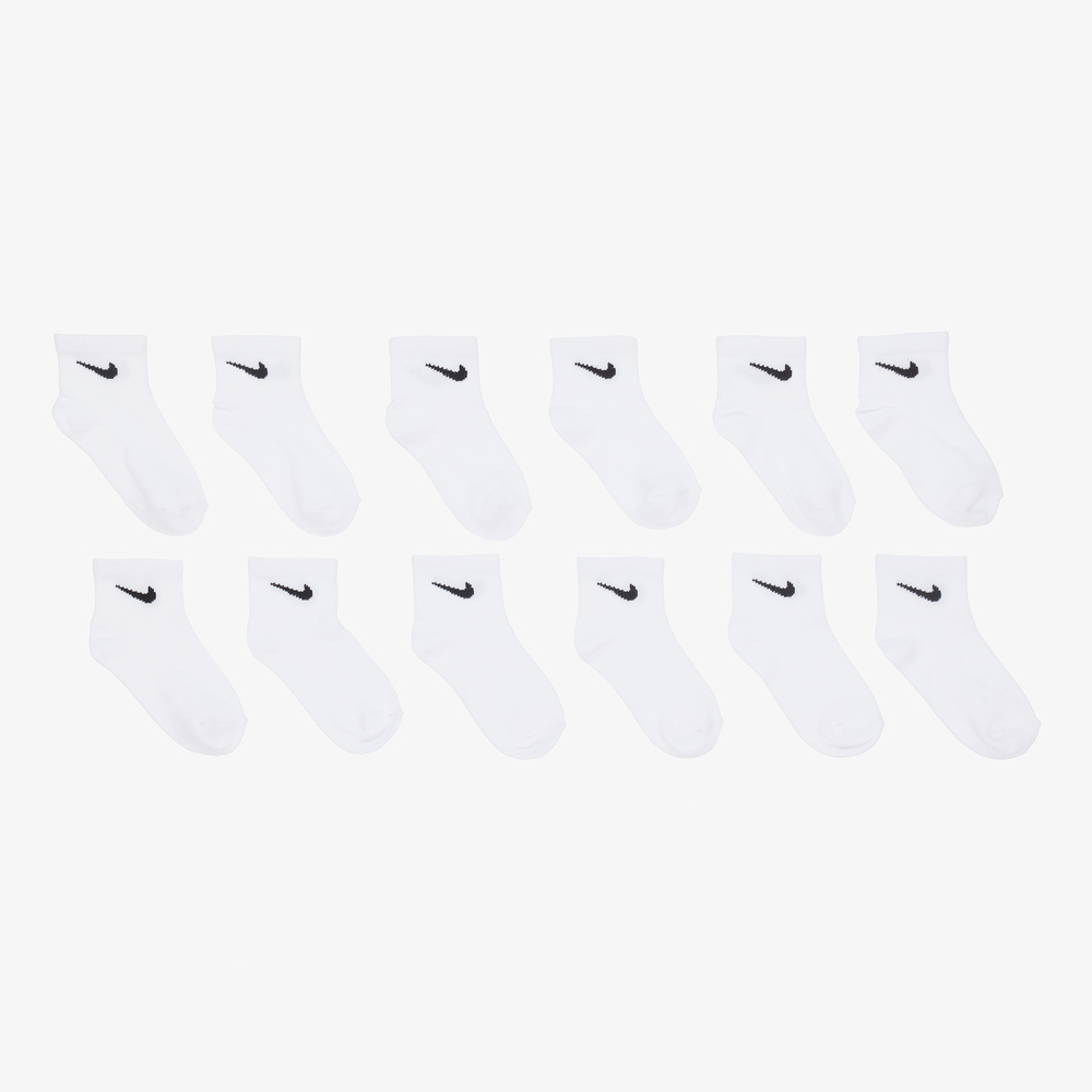 Nike - جوارب قطن لون أبيض (عدد 6) | Childrensalon