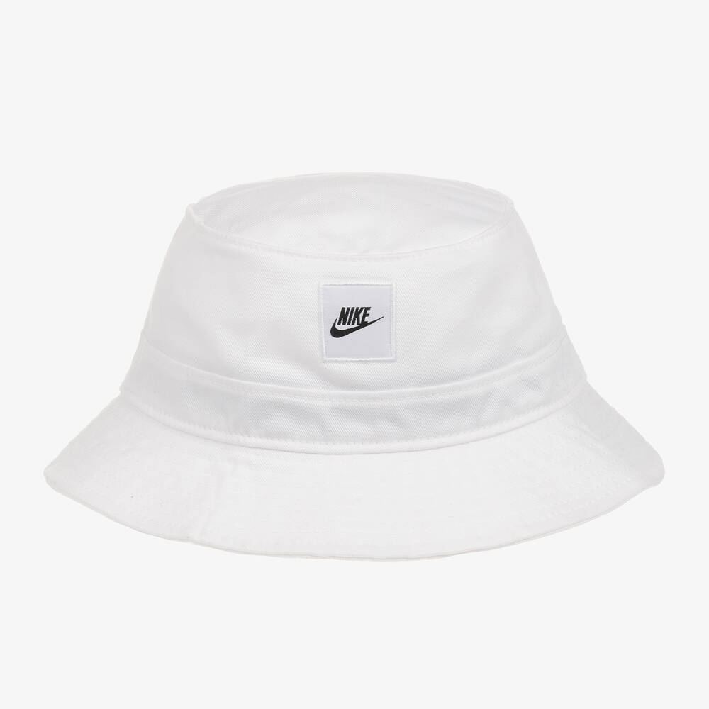 Nike - White Cotton Bucket Hat | Childrensalon
