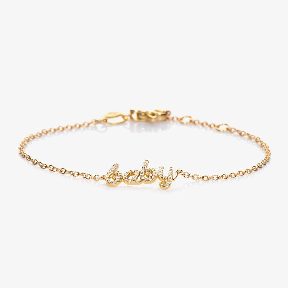 NOA Mini - Yellow Gold Diamond Baby Bracelet | Childrensalon