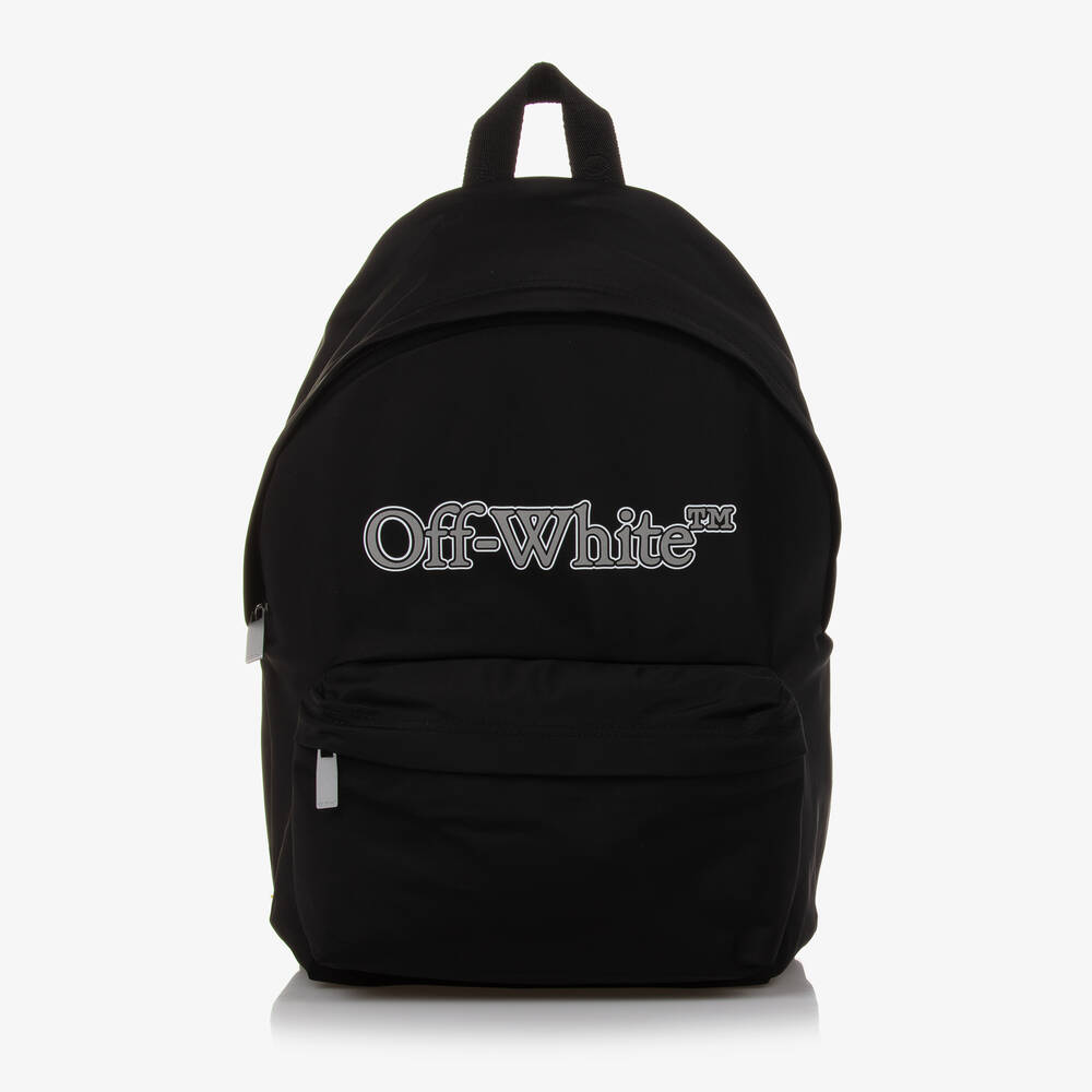 Off-White - Boys Black Bookish Logo Backpack (38cm) | Childrensalon