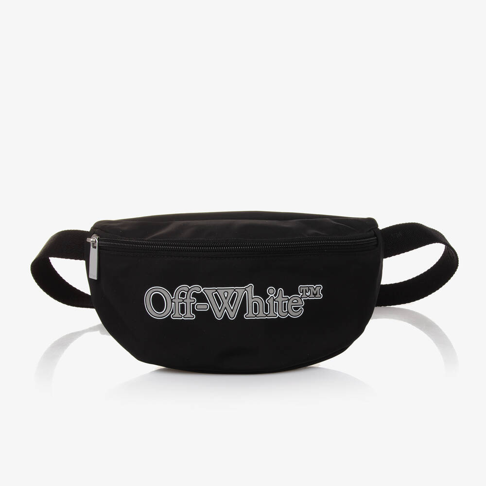 Off-White - Boys Black Bookish Logo Belt Bag (23cm) | Childrensalon