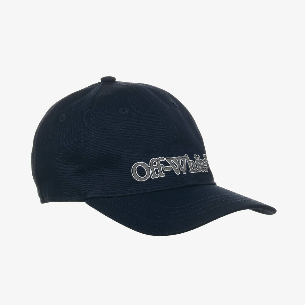 Off-White - Boys Blue Cotton Cap | Childrensalon