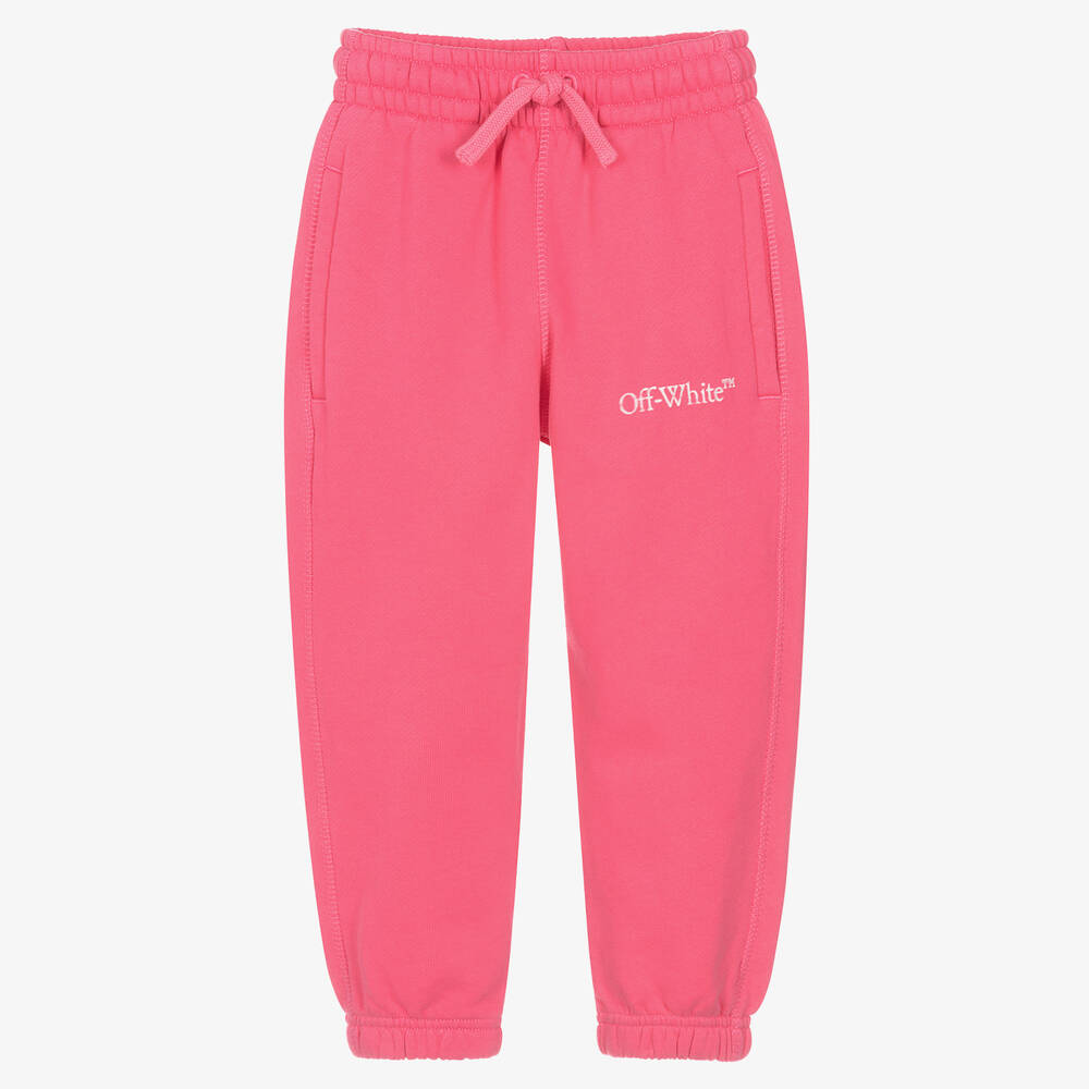 OFF-WHITE GIRLS PINK COTTON JOGGERS