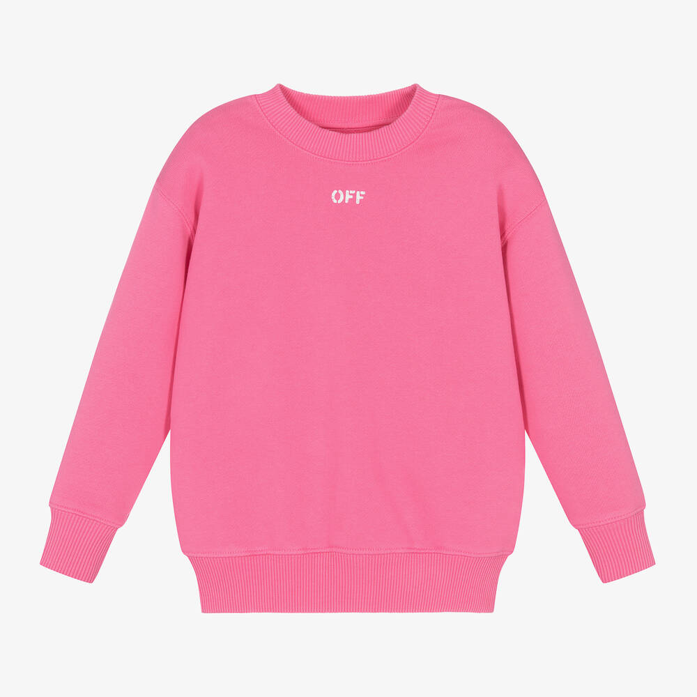 Off-White - Pink Cotton Sweatshirt | Childrensalon