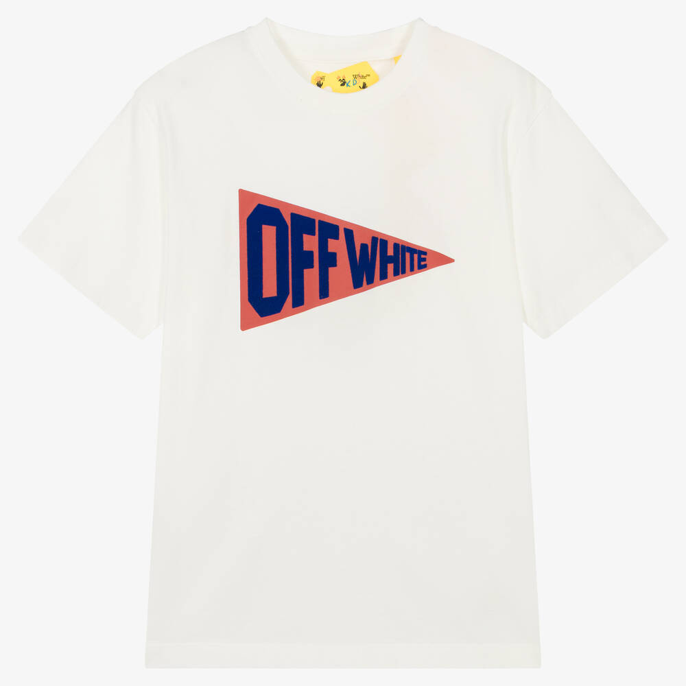 Off-White - Teen Boys Ivory T-Shirt | Childrensalon