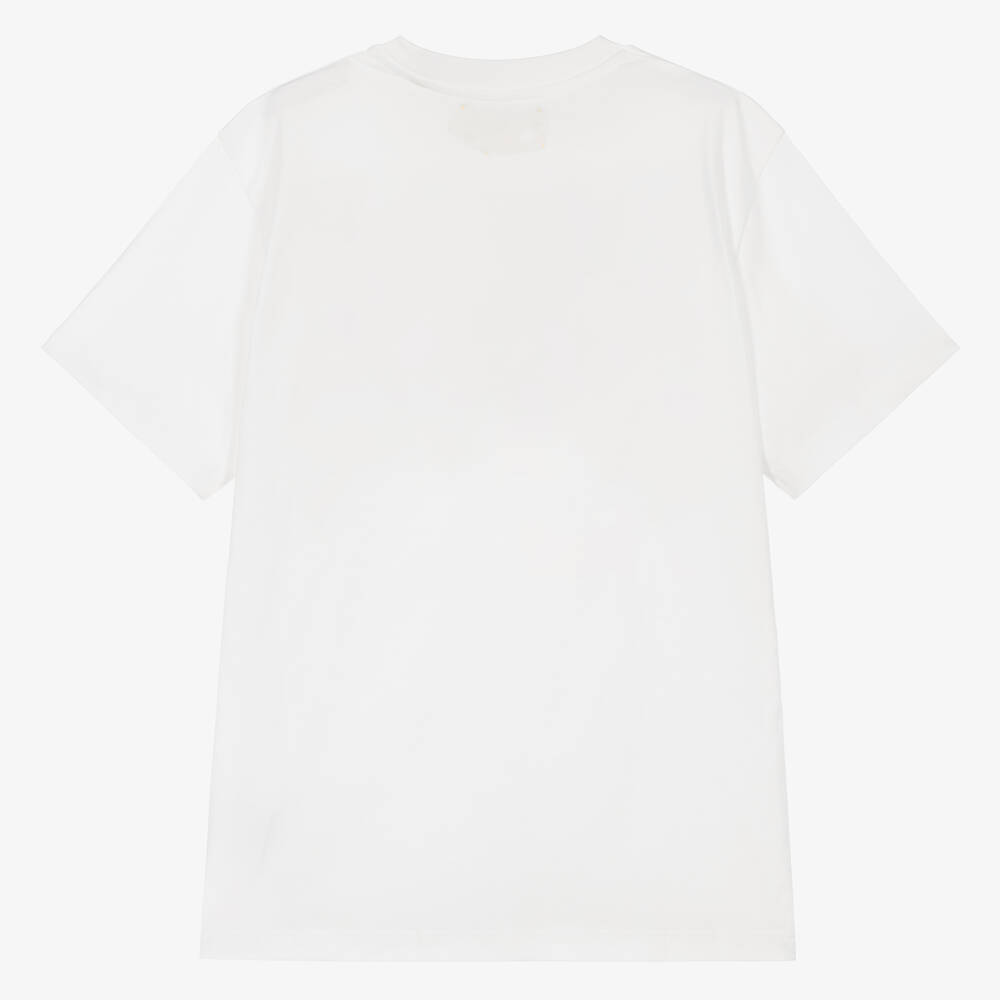 Off-White - Teen Girls White Cotton T-Shirt | Childrensalon