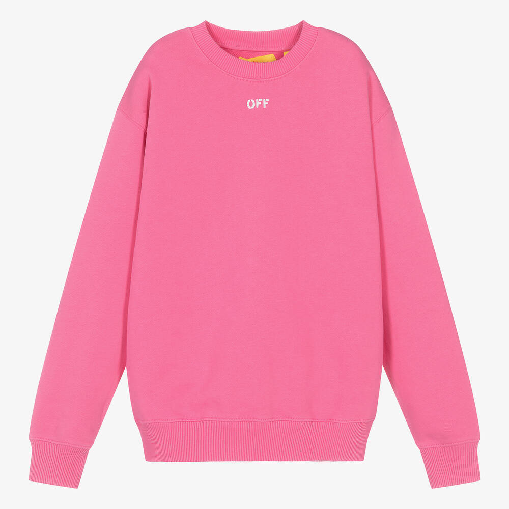 Off-White - Teen Pink Cotton Sweatshirt | Childrensalon