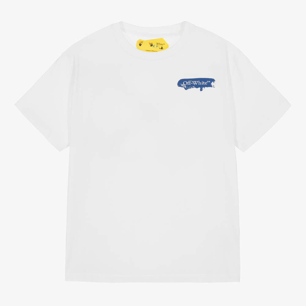 Off-White - Teen White Cotton T-Shirt | Childrensalon