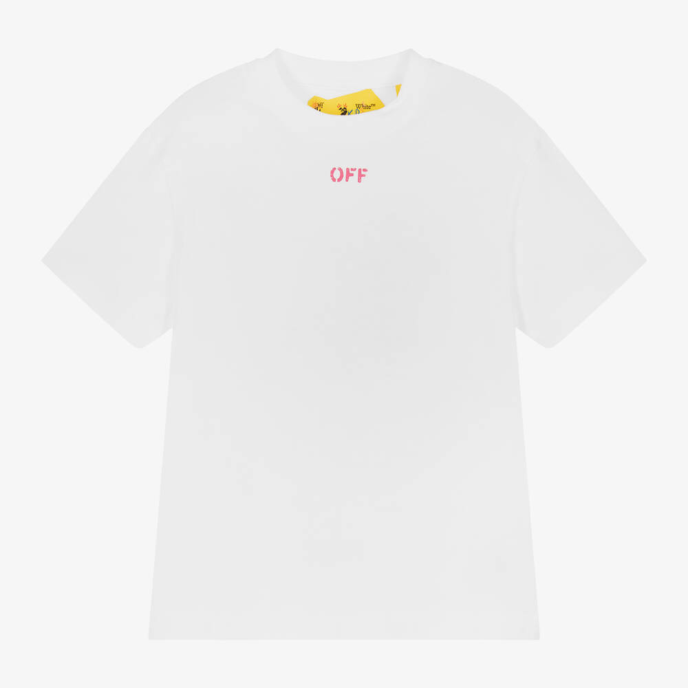Off-White - Белая хлопковая футболка | Childrensalon
