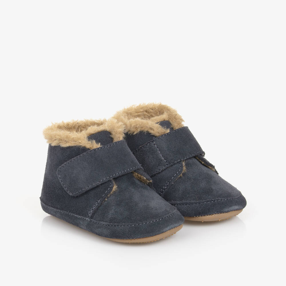 Old Soles - Blue Suede Leather First Walker Shoes | Childrensalon