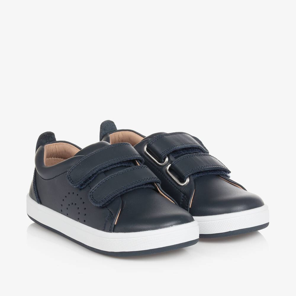 Old Soles - Boys Blue Leather Trainers | Childrensalon