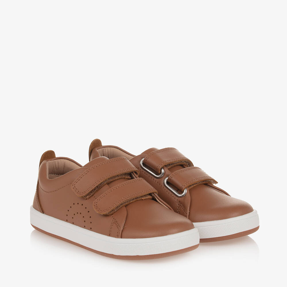 Old Soles - Boys Brown Leather Trainers | Childrensalon