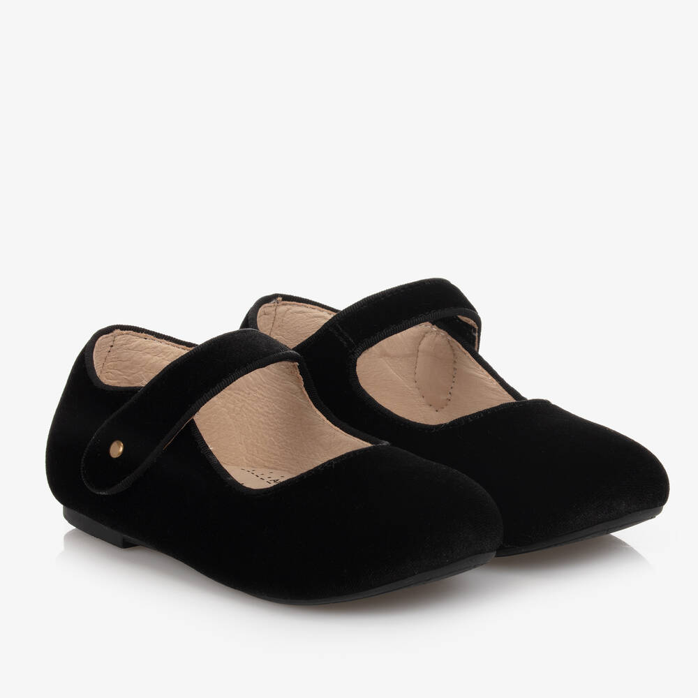 Old Soles - Girls Black Velvet Pumps  | Childrensalon