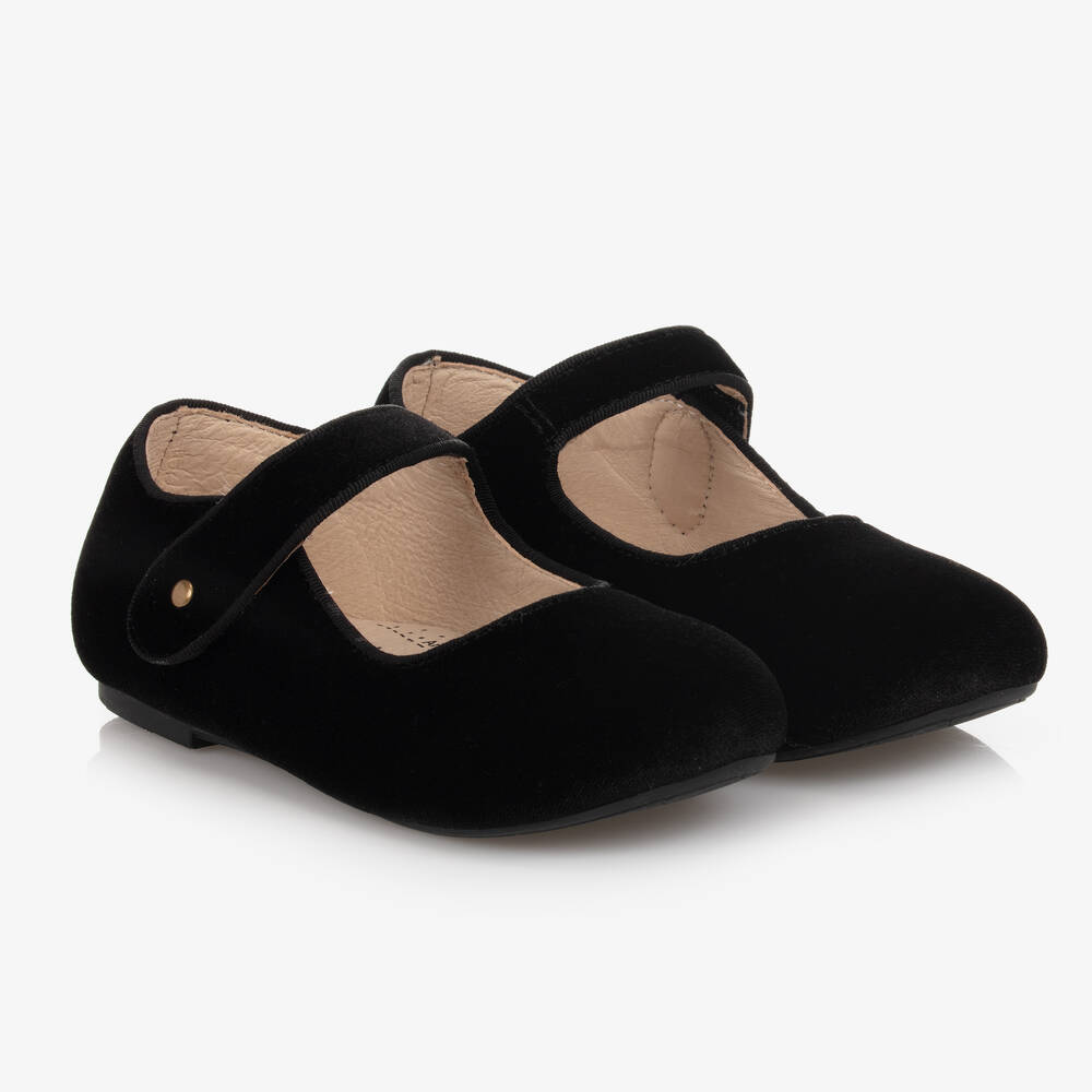 Old Soles - Girls Black Velvet Shoes | Childrensalon