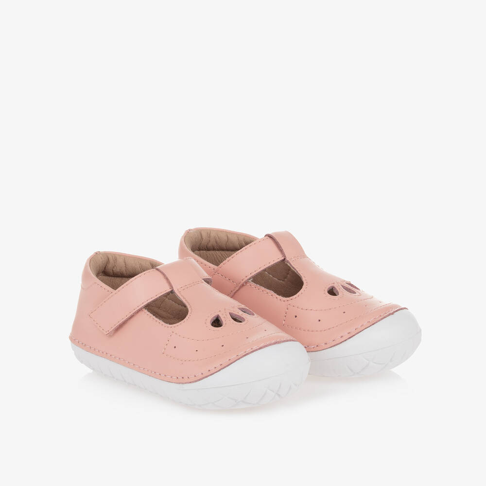 Old Soles - Girls Pink Leather First Walker Shoes | Childrensalon
