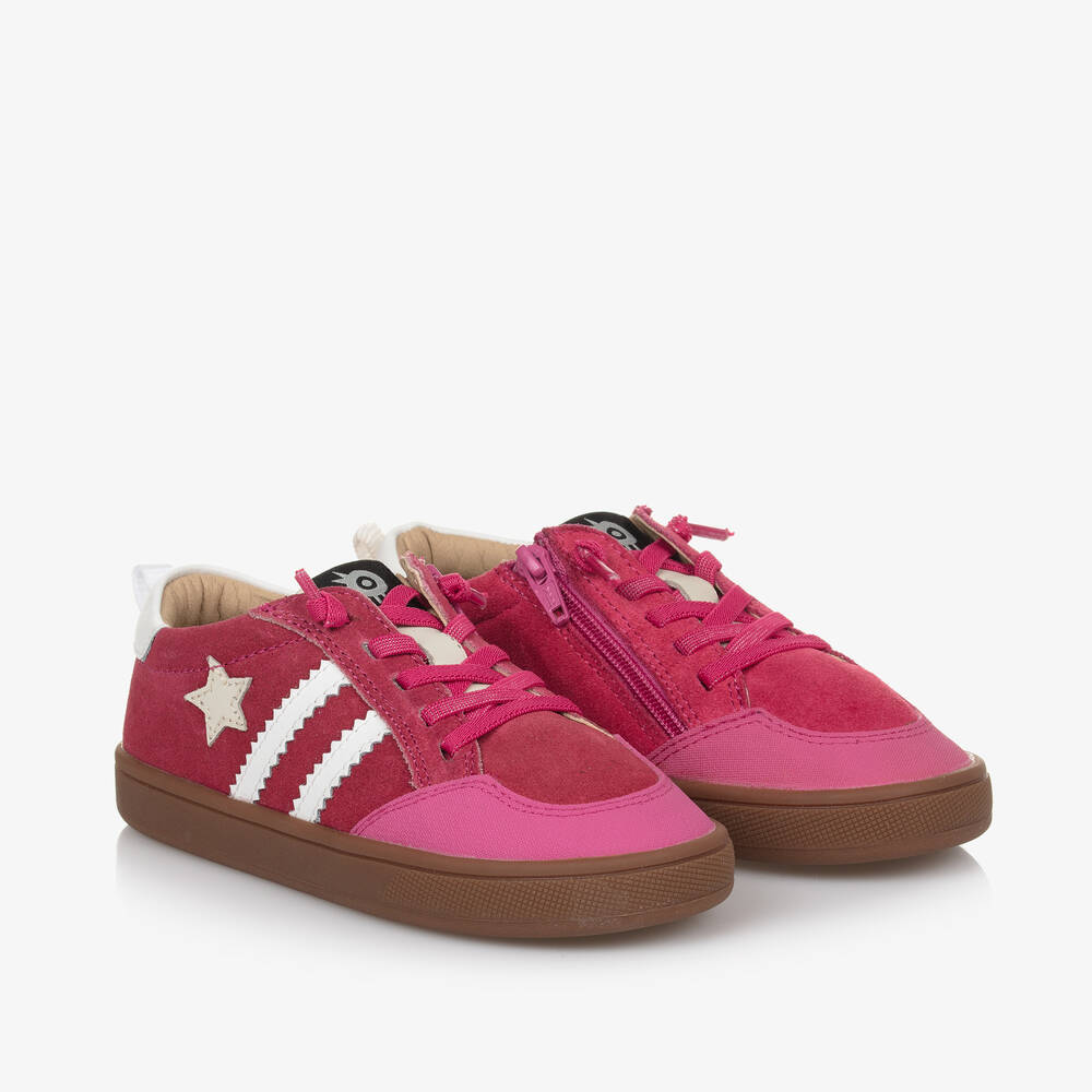 Old Soles - Girls Pink Suede Leather Trainers | Childrensalon