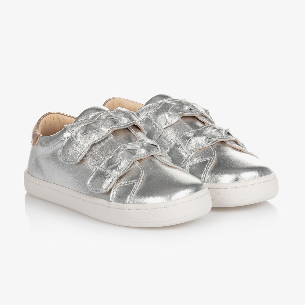 Old Soles - Girls Silver Leather Trainers | Childrensalon