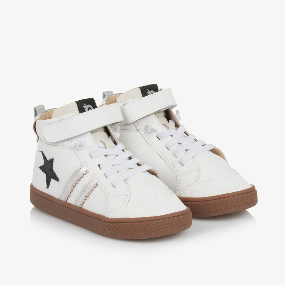 Old Soles - Girls White Leather High-Top Trainers | Childrensalon