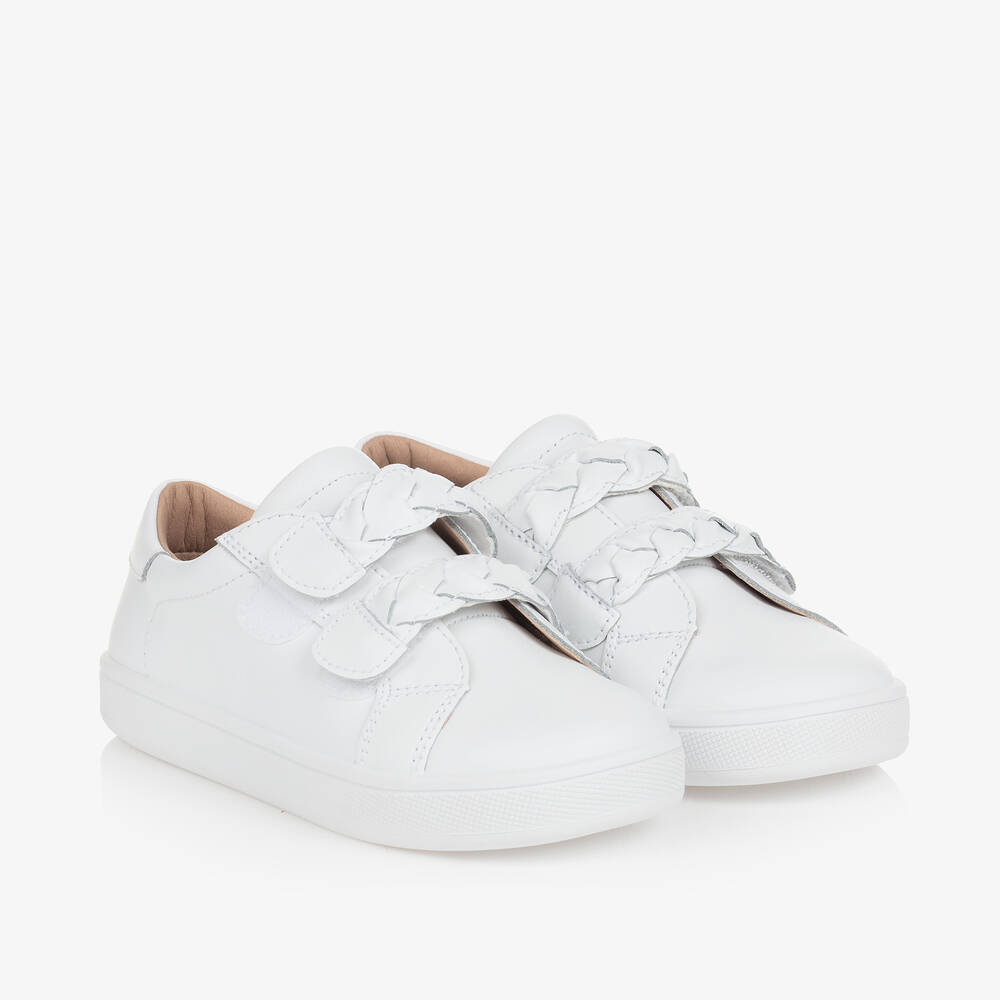 Old Soles - حذاء رياضي بشريط لاصق جلد لون أبيض للبنات | Childrensalon