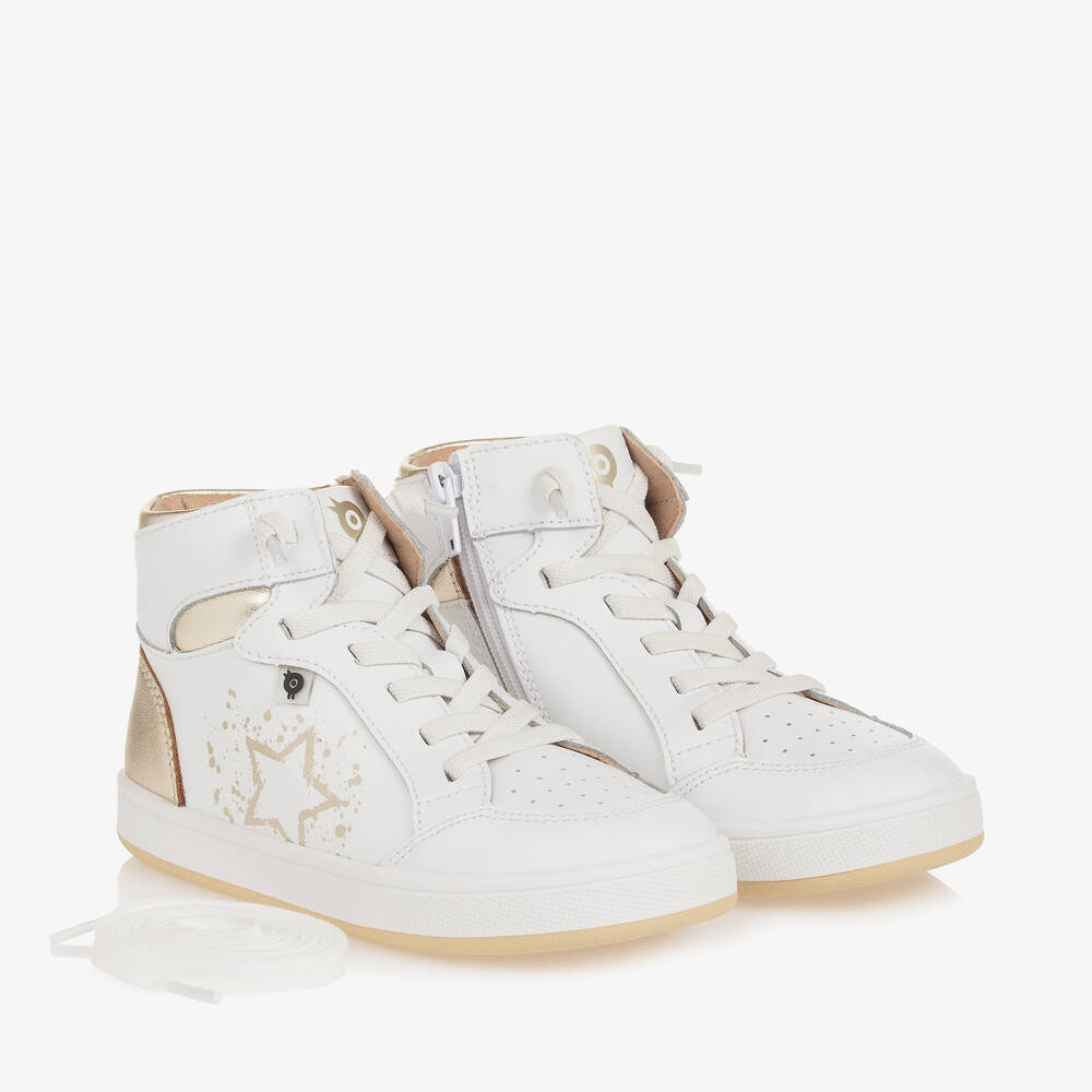 Old Soles - White Leather High-Top Trainers | Childrensalon
