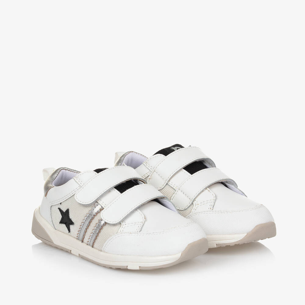 Old Soles - White Leather & Mesh Velcro Trainers | Childrensalon