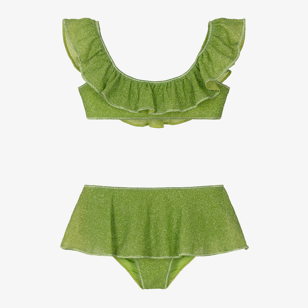 Oséree - Maillot de bain deux pièces vert scintillant pour fille | Childrensalon