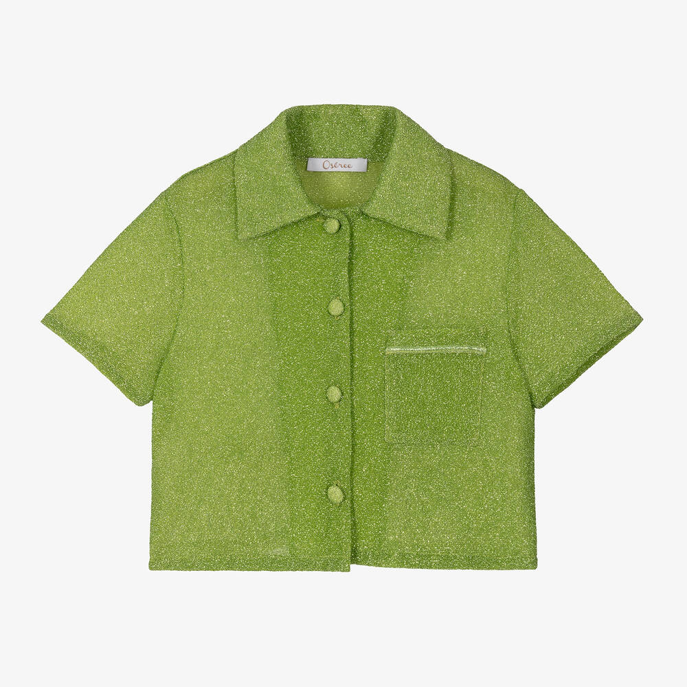Oséree - قميص لون أخضر ليموني لامع للبنات | Childrensalon