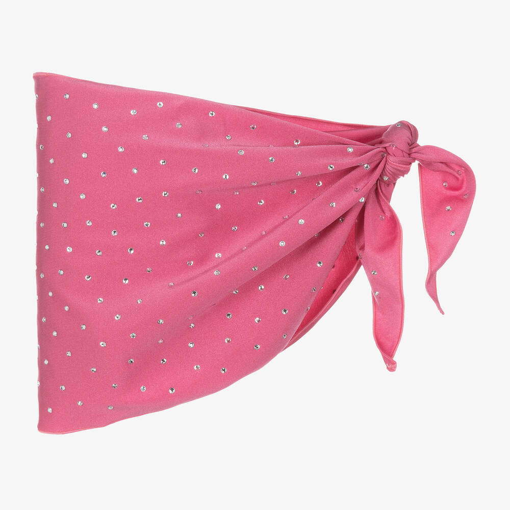 Shop Oseree Girls Pink Diamanté Sarong Skirt