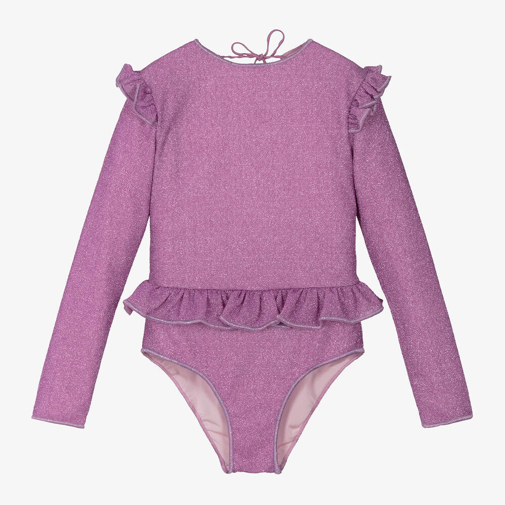 Oséree - Girls Purple Lumière Swimsuit | Childrensalon