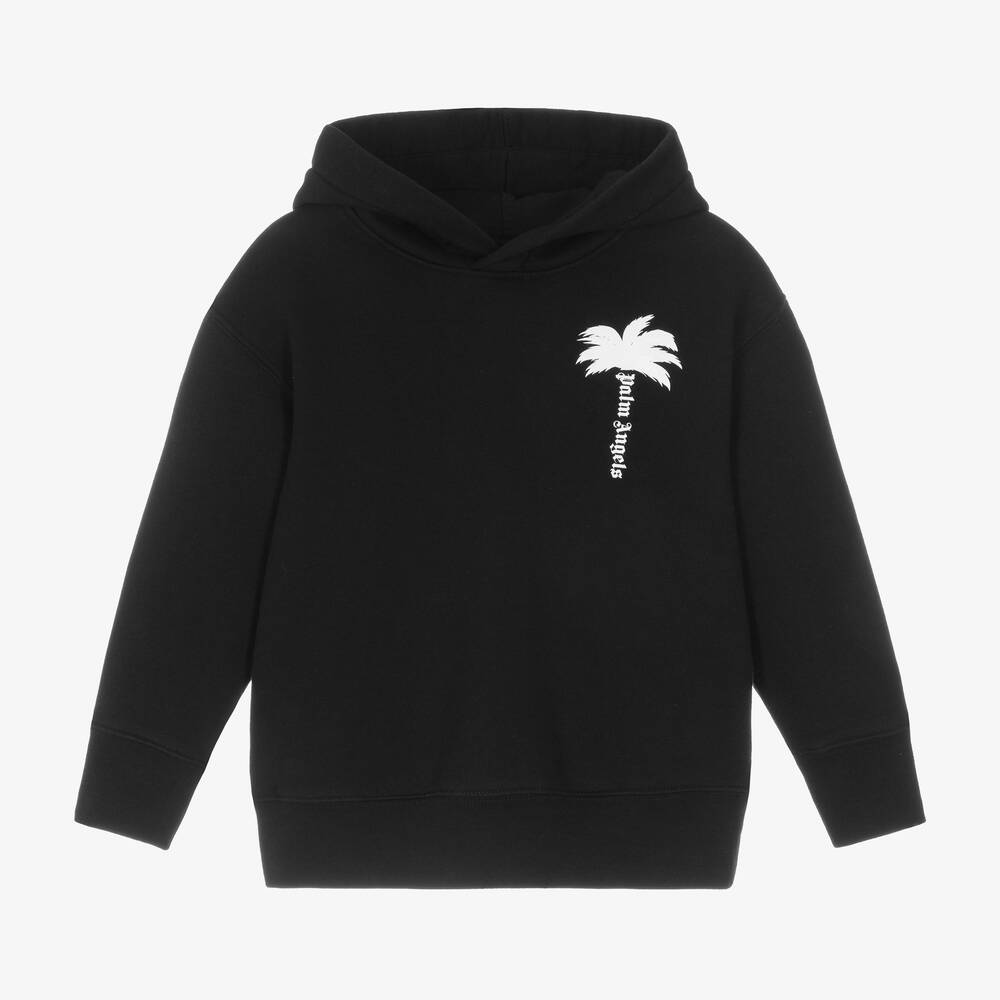 Palm Angels - Boys Black Cotton Palm Hoodie | Childrensalon