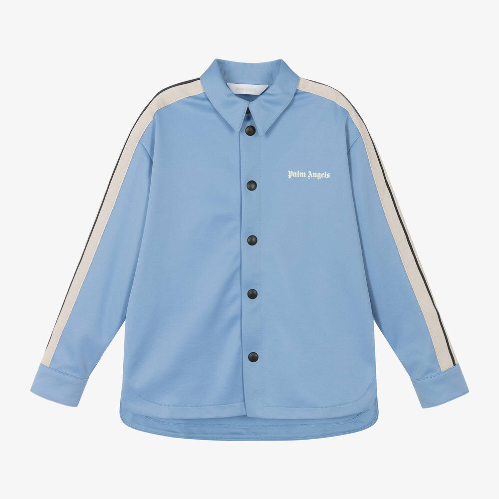 Palm Angels - Голубая рубашка из хлопкового джерси для мальчиков | Childrensalon