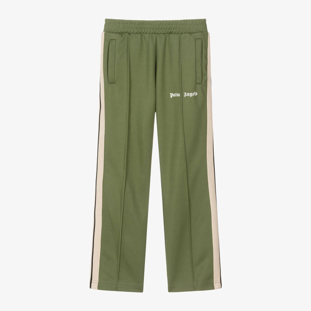 Palm Angels - Boys Green Cotton Track Pants | Childrensalon