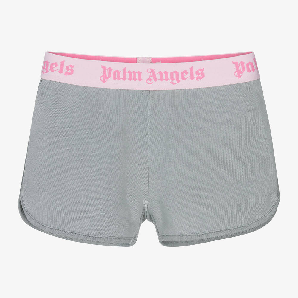 Palm Angels - Girls Grey Cotton Shorts | Childrensalon