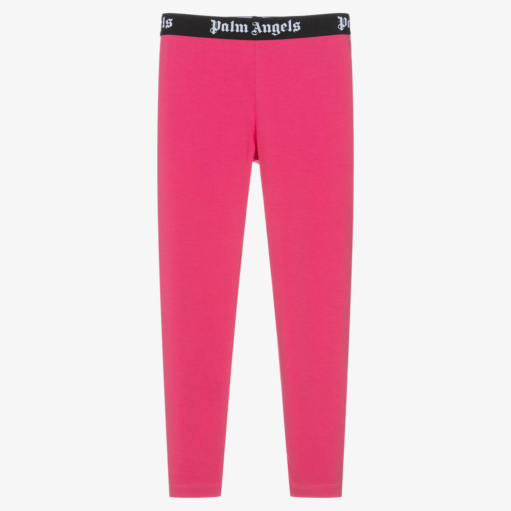 Waistband Logo Leggings in pink - Palm Angels® Official
