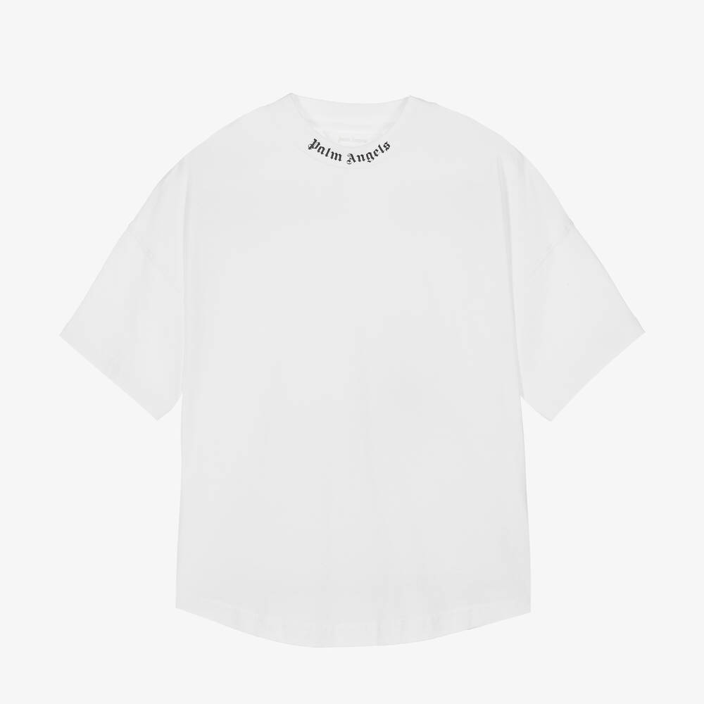 Palm Angels - Белая хлопковая футболка для подростков | Childrensalon