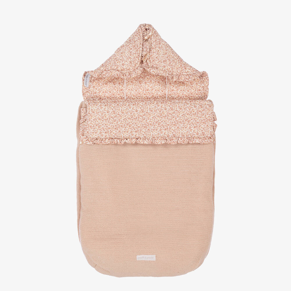 Pasito a Pasito - Baby Girls Pink Knitted Nest (83cm) | Childrensalon