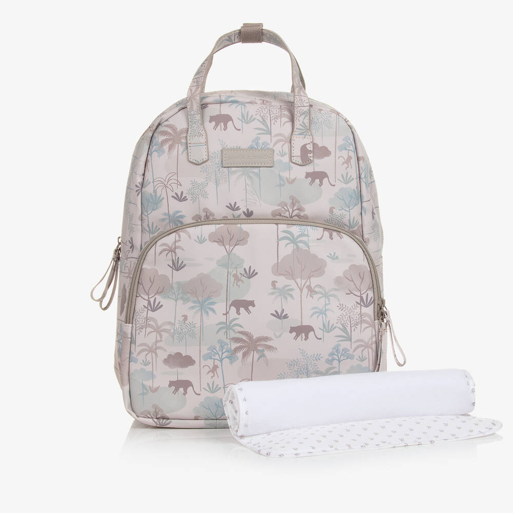 Pasito a Pasito - Beige Jungle Baby Changing Backpack (37cm) | Childrensalon