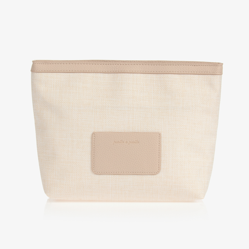 Pasito a Pasito - Beige Woven Wash Bag (23cm) | Childrensalon