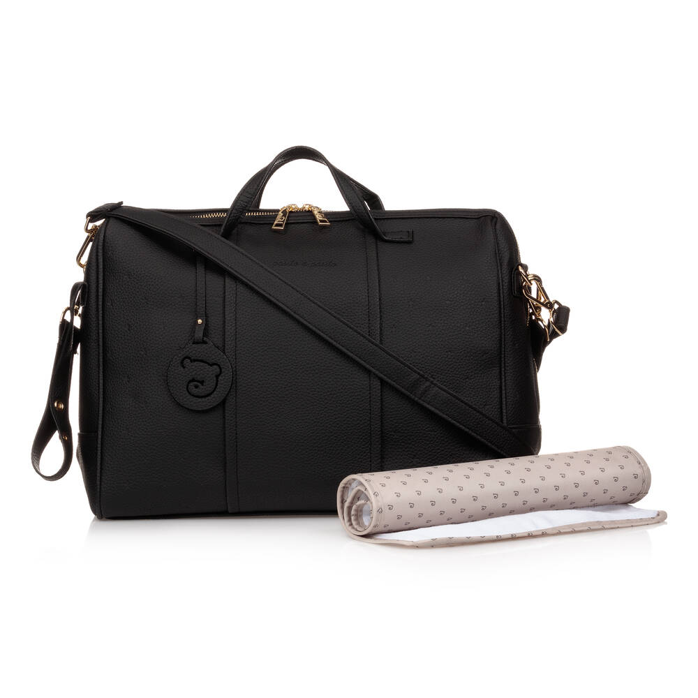 Pasito a Pasito - Black Faux Leather Changing Bag (38cm) | Childrensalon