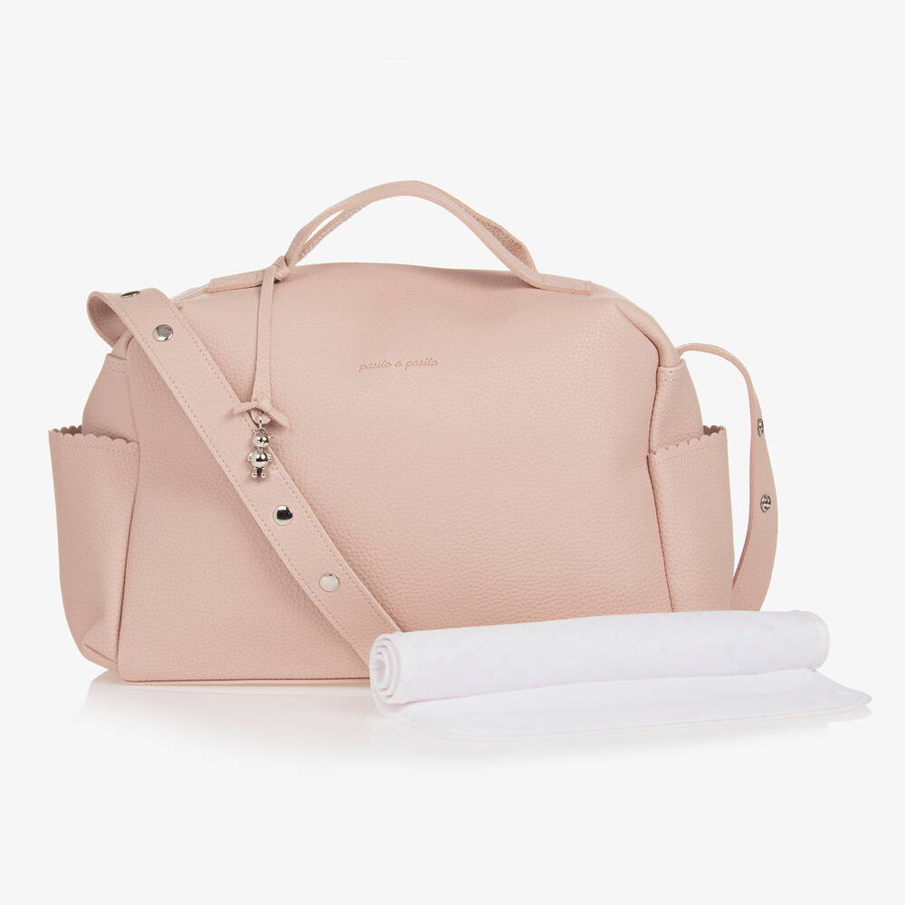 Pasito a Pasito - Pink Faux Leather Changing Bag (35cm) | Childrensalon