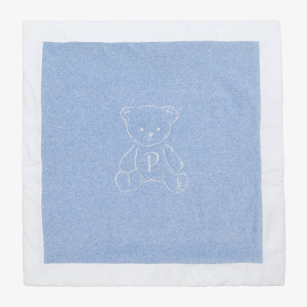 Patachou - Baby Boys Blue Velour Blanket (72cm) | Childrensalon