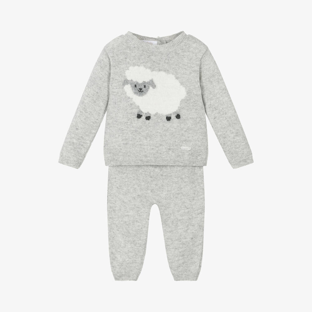 Patachou - Baby Boys Grey Wool & Cashmere Trouser Set | Childrensalon