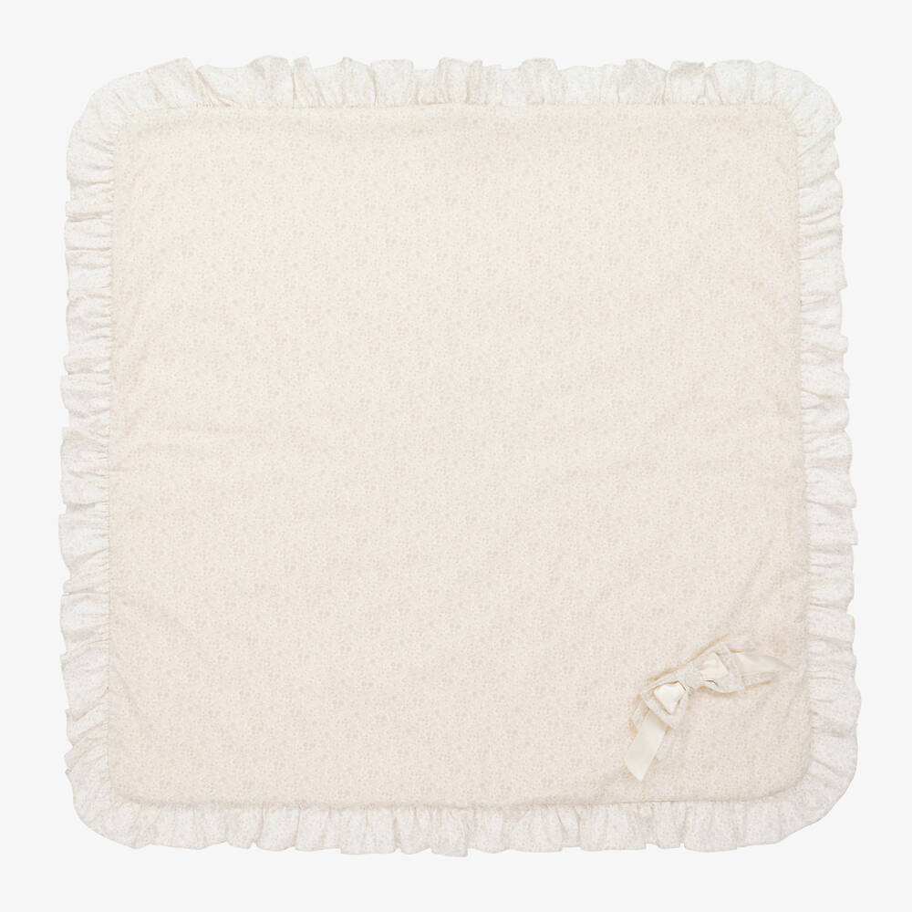 Patachou - Baby Girls Beige Floral Blanket (72cm) | Childrensalon