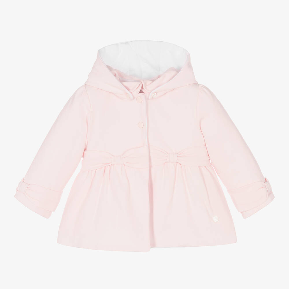 Patachou - Baby Girls Pale Pink Cotton Coat | Childrensalon