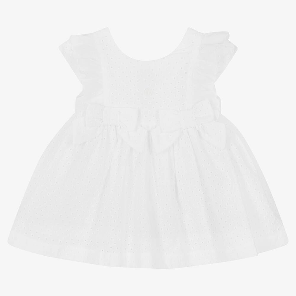 Patachou Baby Girls White Broderie Anglaise Dress | ModeSens