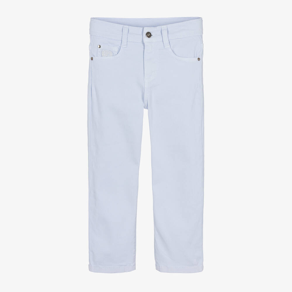Shop Patachou Boys Blue Cotton Twill Trousers