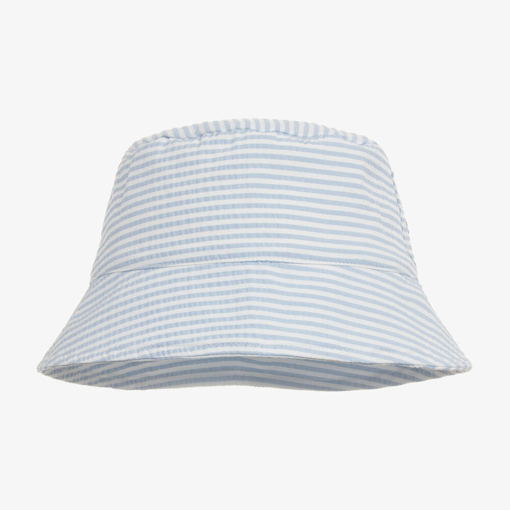 Patachou - Boys Blue Striped Anchor Hat | Childrensalon