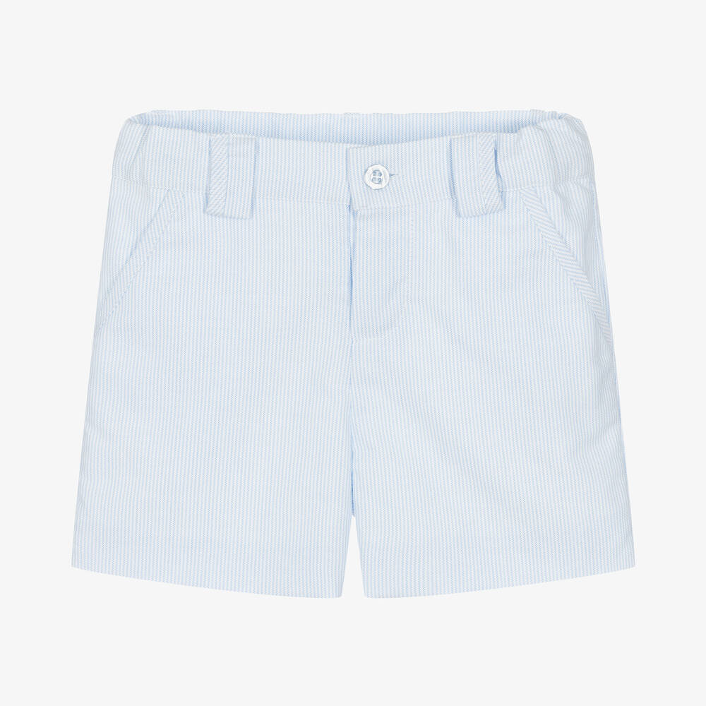 Patachou - Boys Blue & White Striped Cotton Shorts | Childrensalon