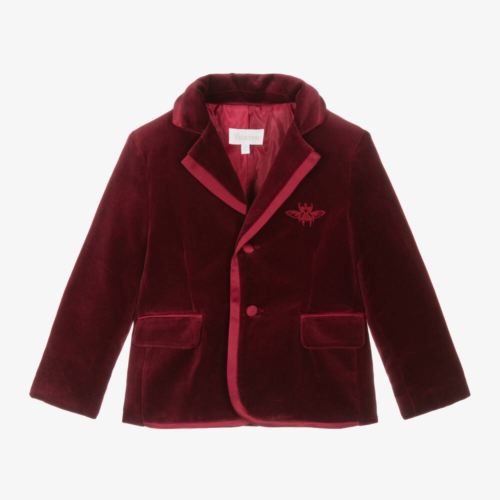 Patachou - Boys Red Velvet Blazer | Childrensalon