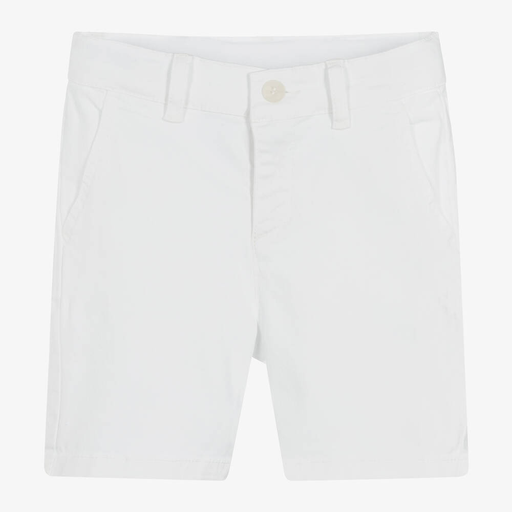 Patachou - Boys White Cotton Chino Shorts Set | Childrensalon